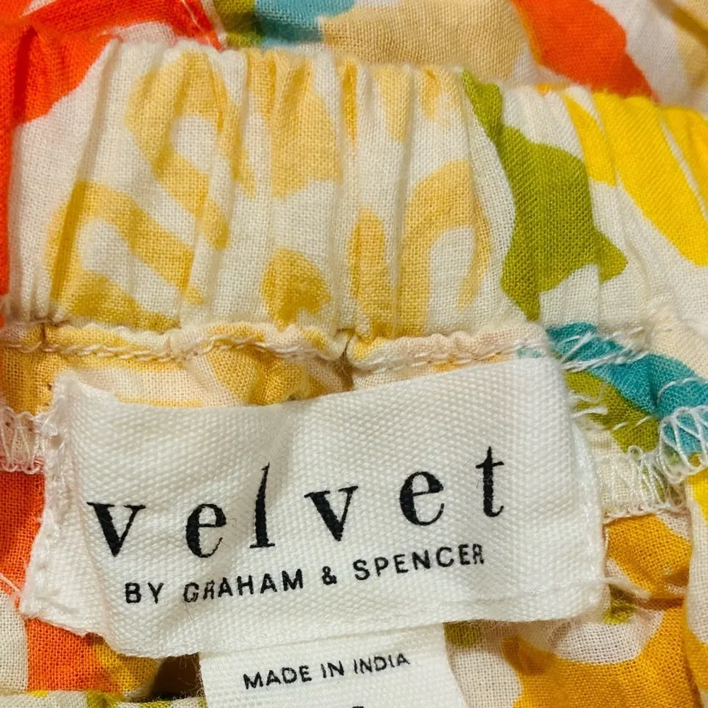 Velvet Graham and Spencer sunwashed yellow multi floral print skirt top set. XS